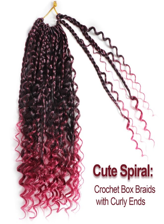 VIOLET 12 inch Goddess Crochet Box Braids Hair 7 Packs Boho Box Braids Crochet Hair with Curly Ends Prelooped Crochet Hair for Black Women (12 Inch, 7Packs, 1B/BUG) - Image 5